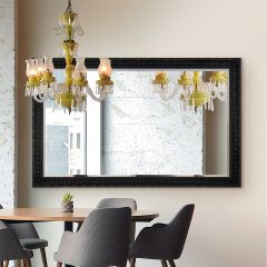 Fenton Vintage Black Antique Design Large Leaner Mirror 5ft7 x 3ft7 172 x 111CM