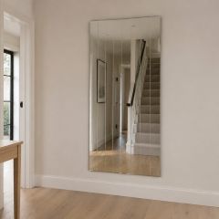 Sulcus 174 x 85cm Etched 7 Groove Bevelled Wall Mirror | Contemporary Full Length Decorative Mirror | MirrorOutlet