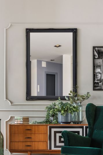 Hamilton Black Shabby Chic Design Mirror 91 x 66 CM