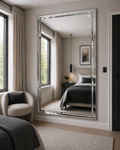 Sheringham All Glass Modern Large Leaner Mirror 202 x 141 CM
