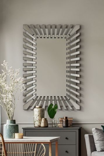 Starburst All Glass Stylised Large Dress Mirror Mirror 120 x 80 CM